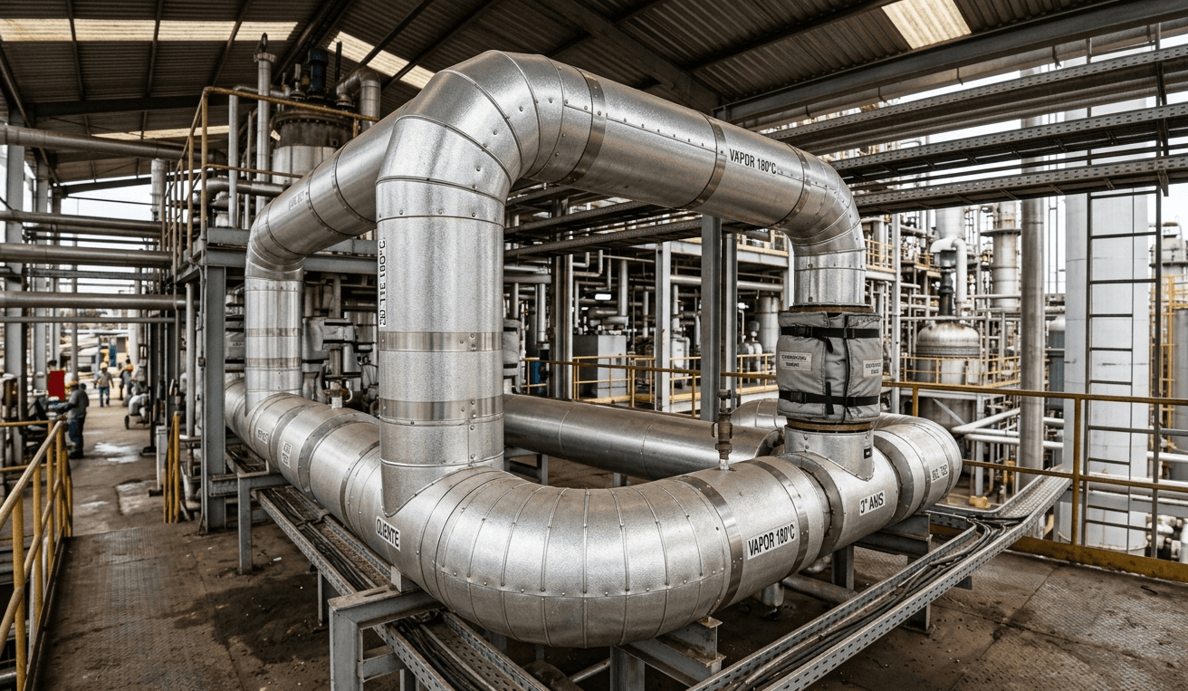 Tubulações industriais isoladas pela Sigma